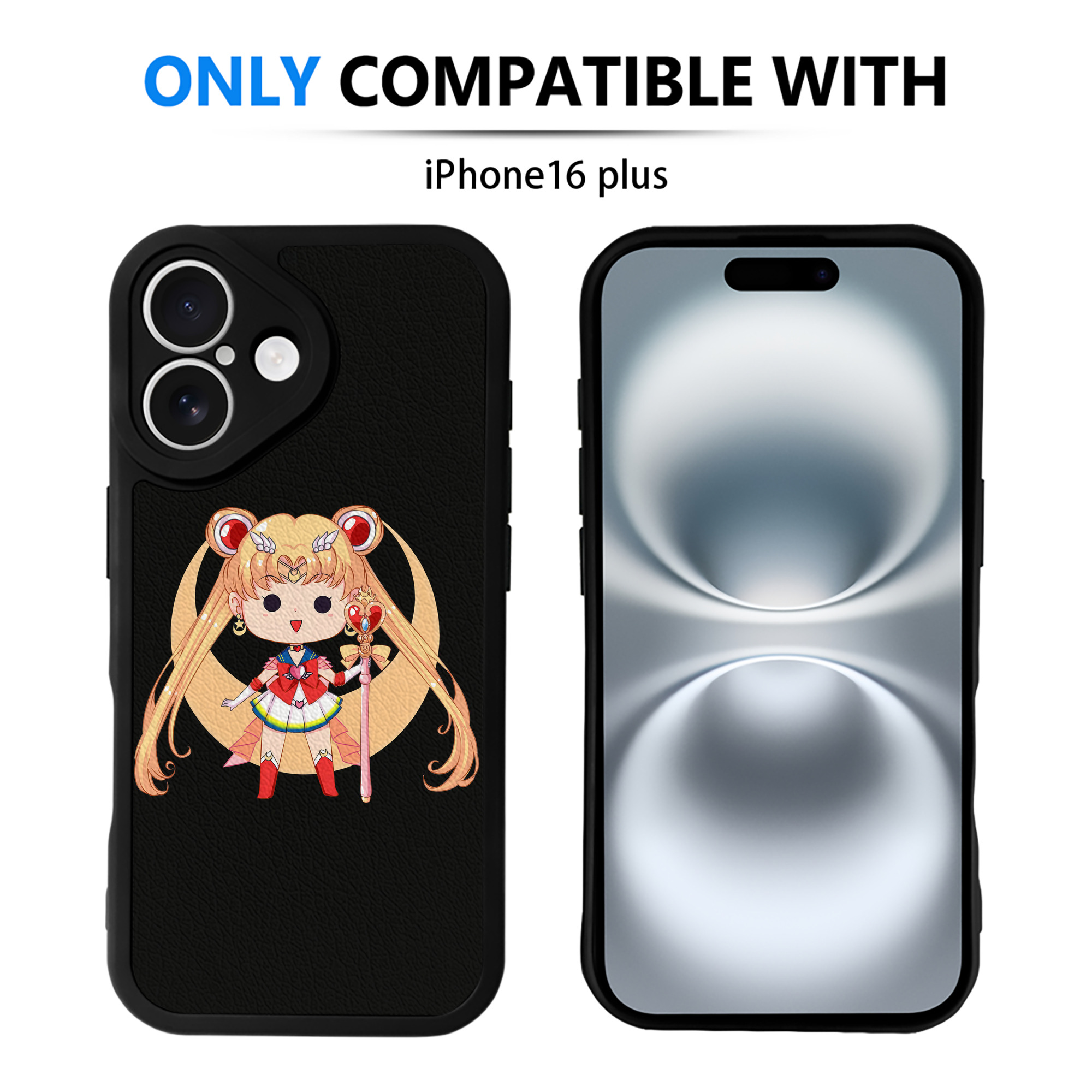 （画像用） 美少女戦士セーラームーン 月野 うさぎ つきの うさぎ Sailor Moon Tsukino Usagi 【iPhone 16シリーズ対応】シリコンスマホケース（レザー調） 材質：シリコン